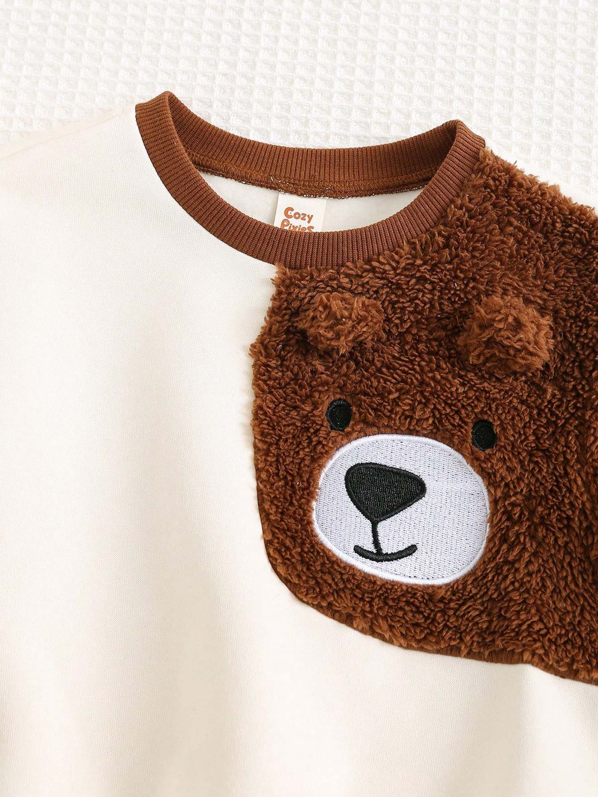 Moletons Bebê Bichinhos · Urso café e branco 
