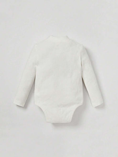 Kit com 2 Bodies de Manga Longa para Bebê · Rosa e branco 