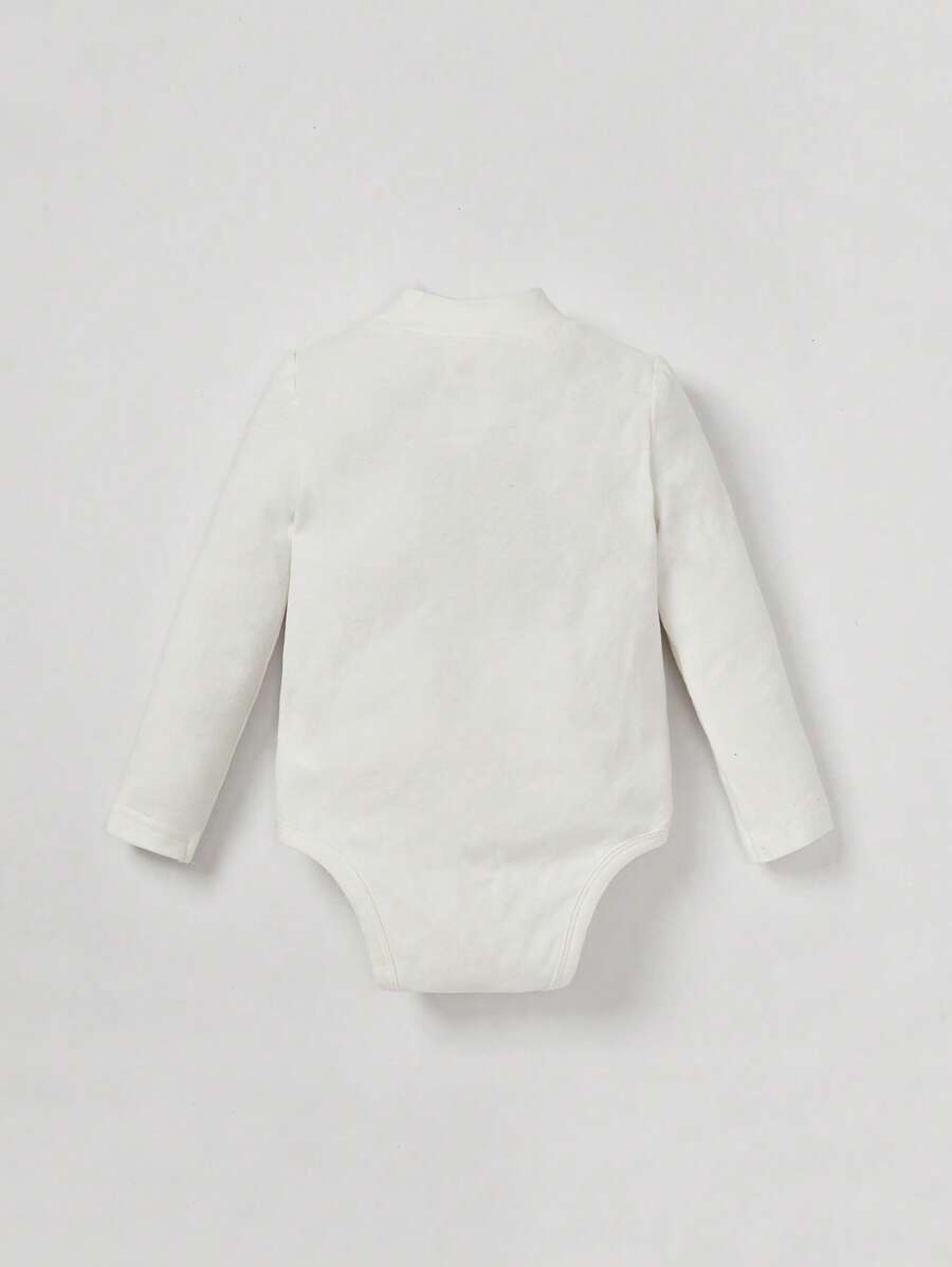 Kit com 2 Bodies de Manga Longa para Bebê · Rosa e branco 