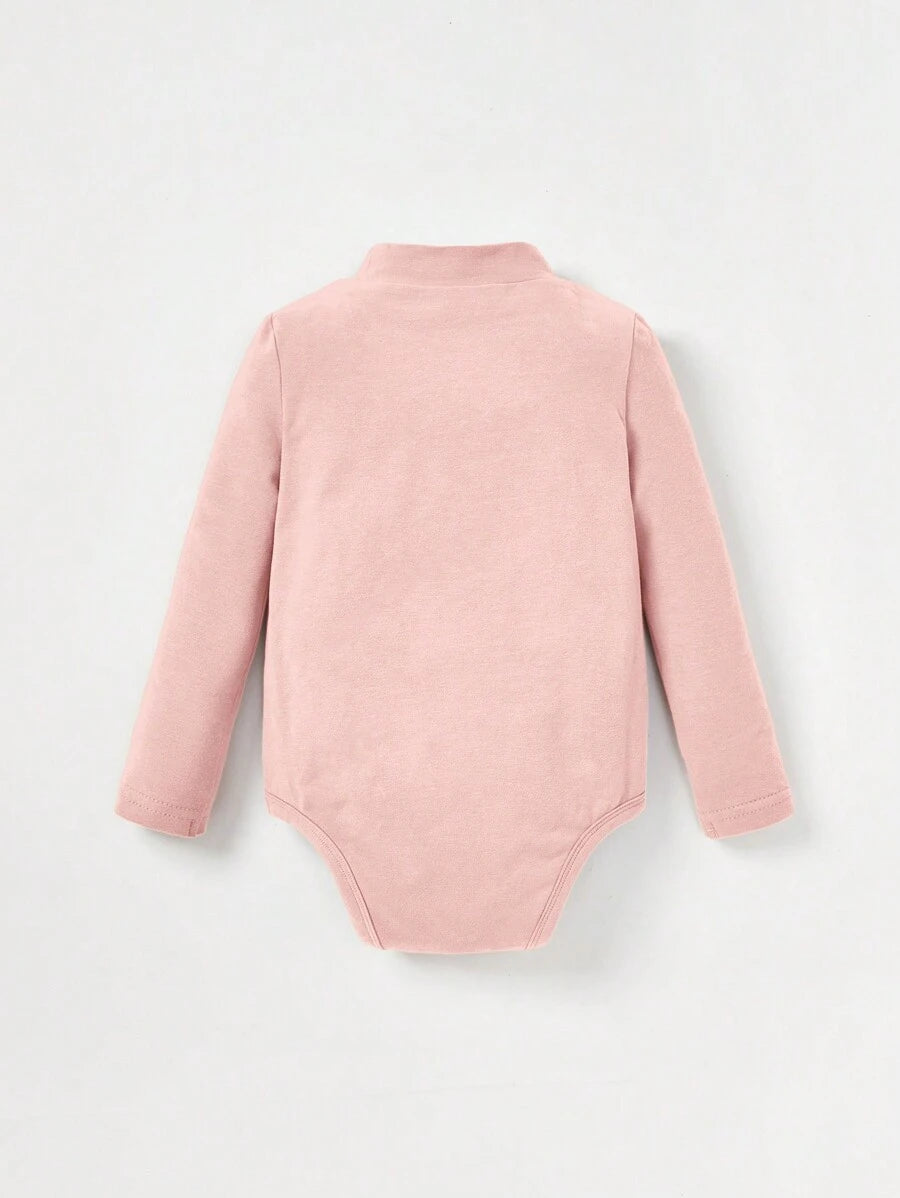 Kit com 2 Bodies de Manga Longa para Bebê · Rosa e branco #modelo_rosa-e-branco