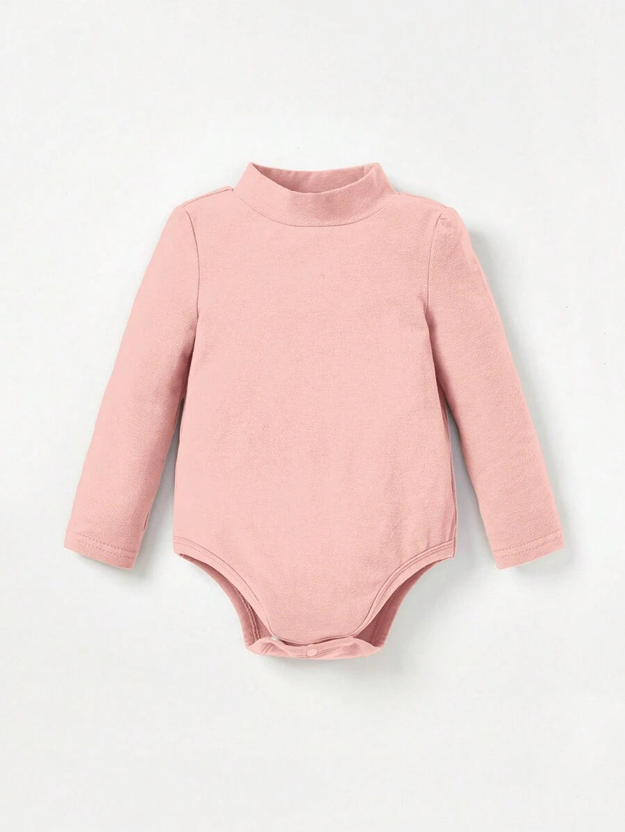Kit com 2 Bodies de Manga Longa para Bebê · Rosa e branco 