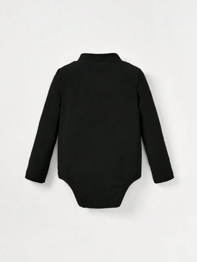 Kit com 2 Bodies de Manga Longa para Bebê · Preto e branco 