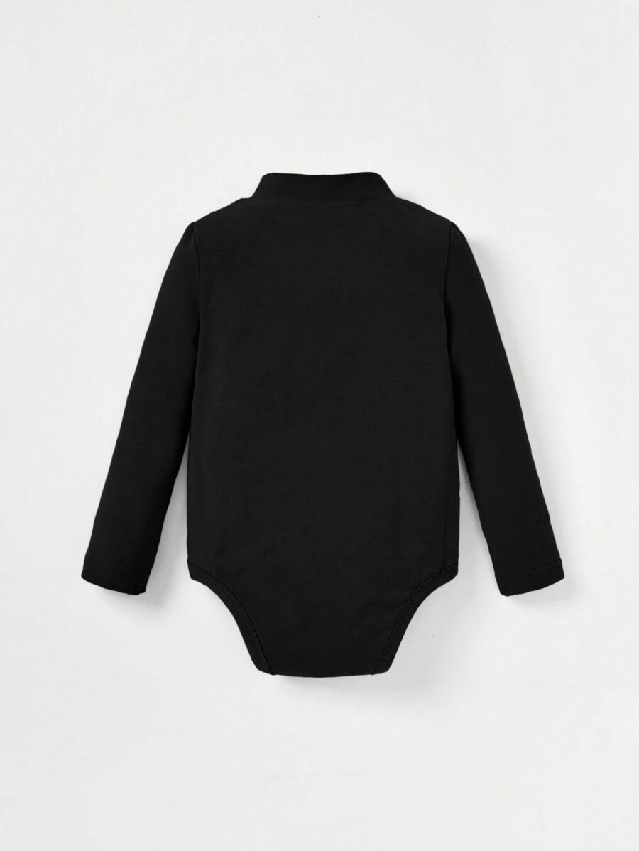 Kit com 2 Bodies de Manga Longa para Bebê · Preto e branco 