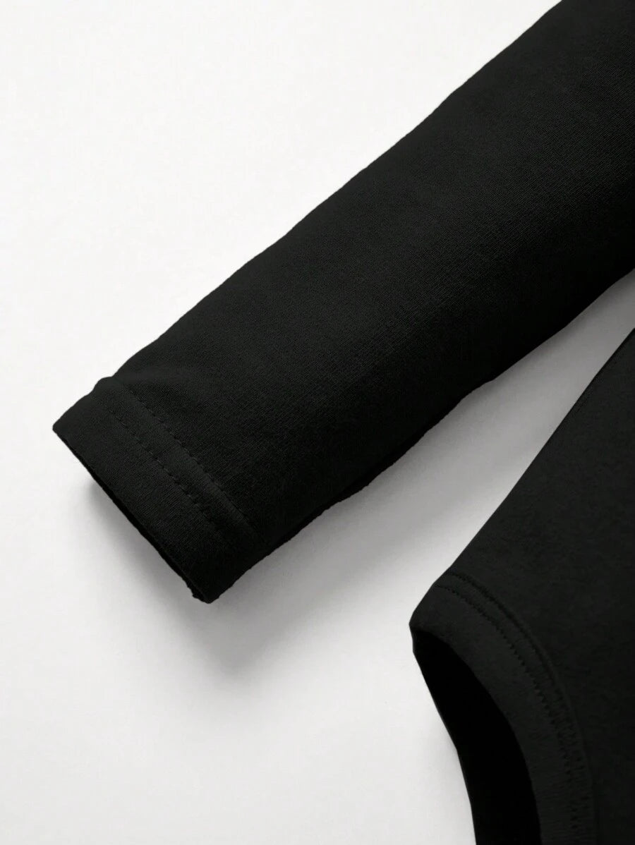 Kit com 2 Bodies de Manga Longa para Bebê · Preto e branco 