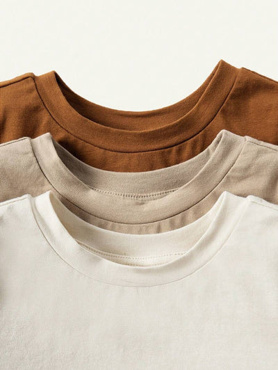 Kit com 3 Camisetas para Menino · Caqui 