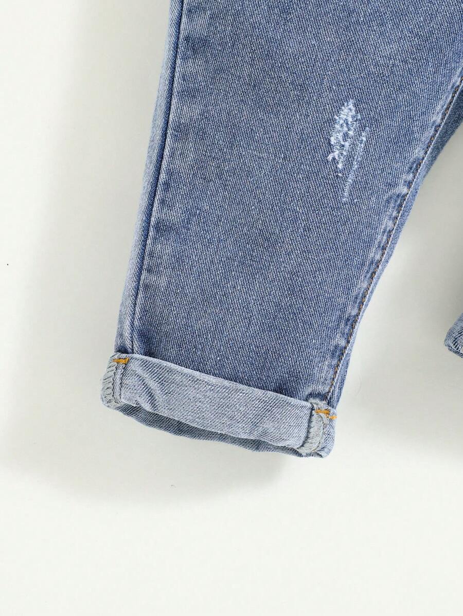 Calça jeans para bebê · Azul lavado 
