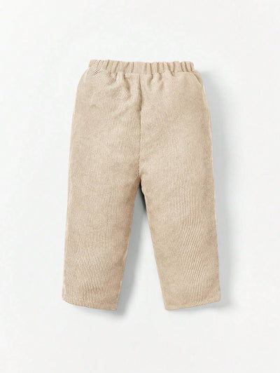 Calça reta com bolsos para bebê · Damasco 