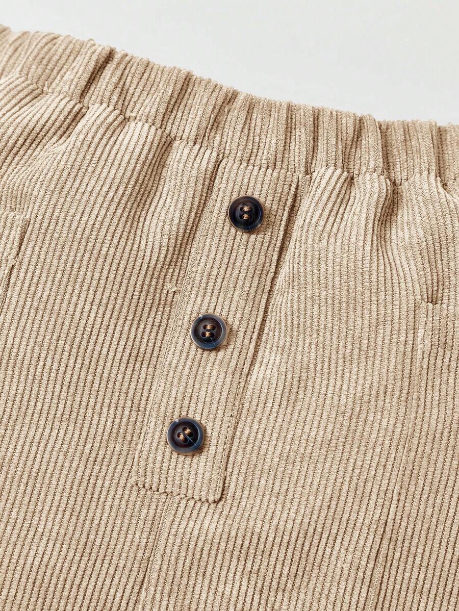Calça reta com bolsos para bebê · Damasco 