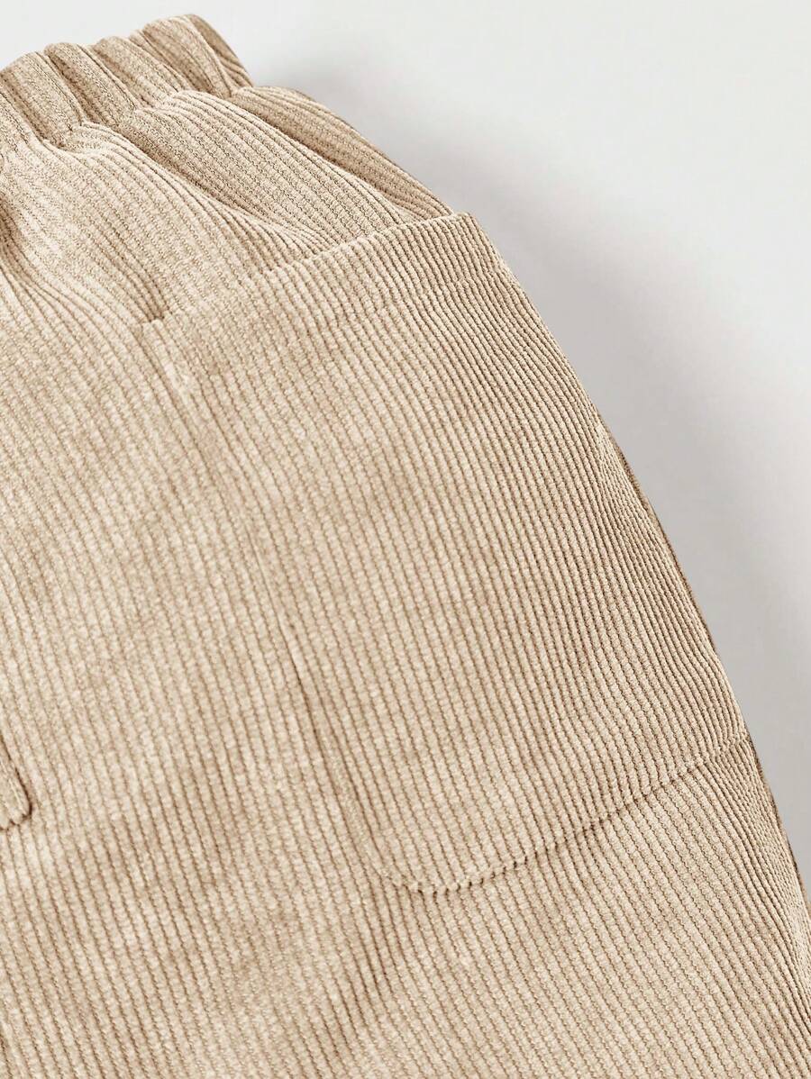 Calça reta com bolsos para bebê · Damasco 