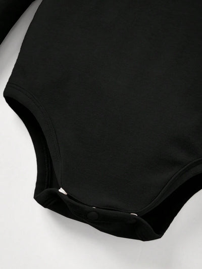 Kit com 2 Bodies de Manga Longa para Bebê · Preto e branco 