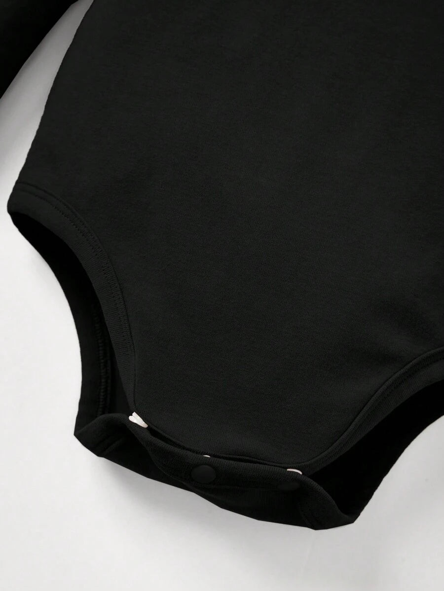 Kit com 2 Bodies de Manga Longa para Bebê · Preto e branco 