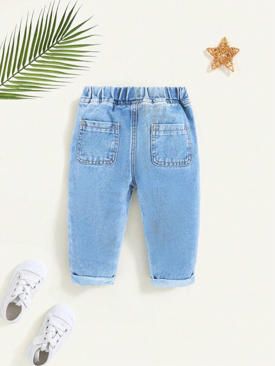 Calça jeans para bebê · Azul claro 