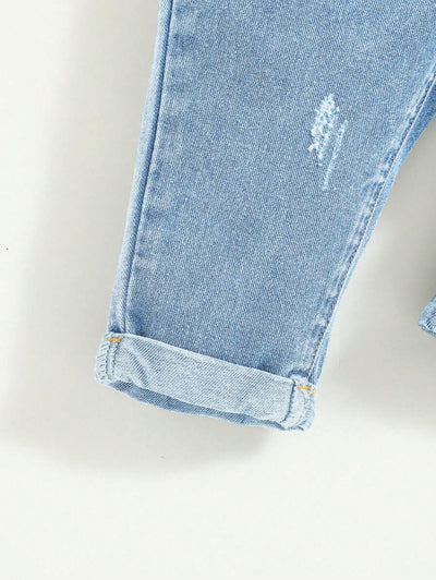Calça jeans para bebê · Azul claro 