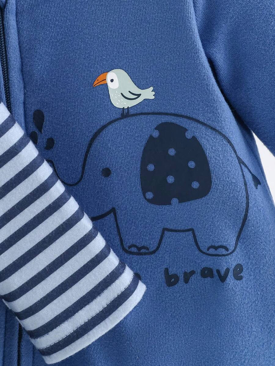 Kit com 3 Macacões de Manga Longa para Bebê · Azul 