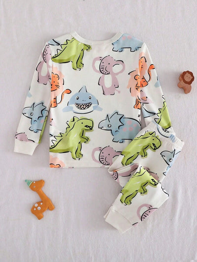 Pijama de Bebê 2 Peças · Bichinhos com punhos brancos 