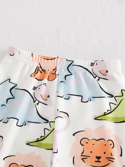 Pijama de Bebê 2 Peças · Bichinhos com punhos brancos 