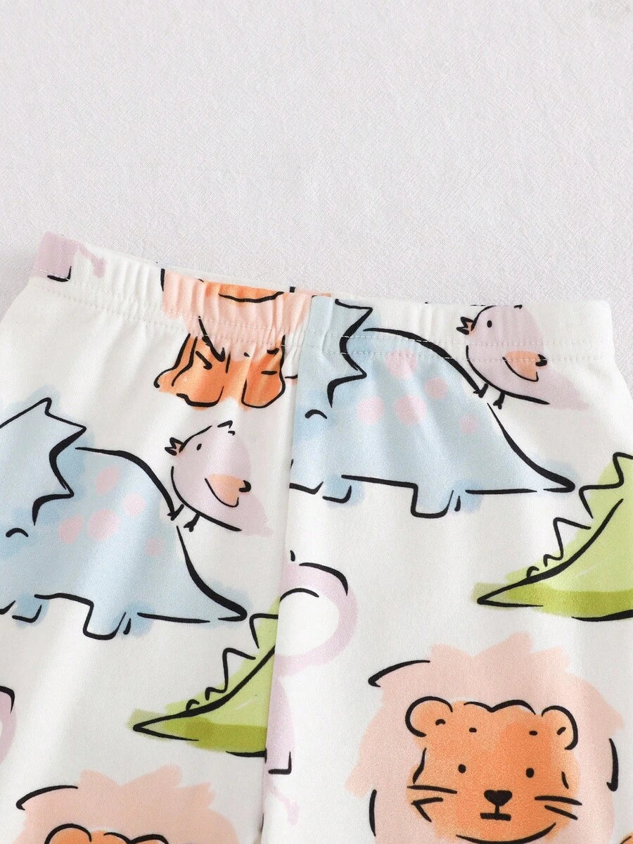 Pijama de Bebê 2 Peças · Bichinhos com punhos brancos 