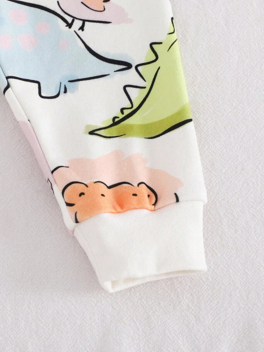 Pijama de Bebê 2 Peças · Bichinhos com punhos brancos 