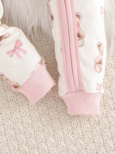 Pijama Macacão Estampado com Zíper · Ursinhos e laços 