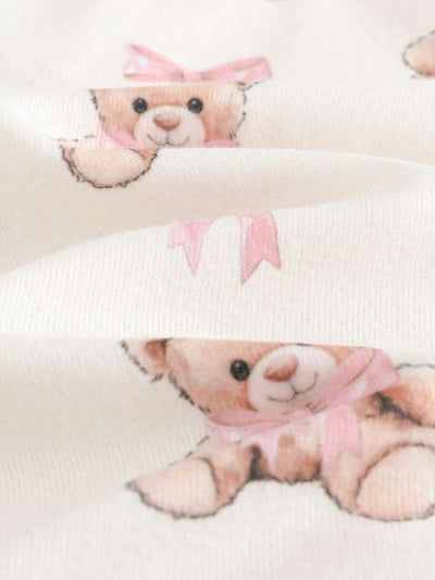 Pijama Macacão Estampado com Zíper · Ursinhos e laços 