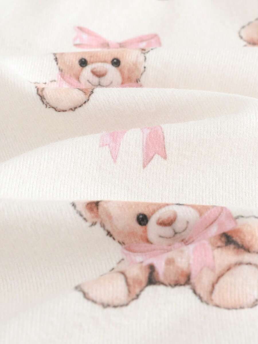 Pijama Macacão Estampado com Zíper · Ursinhos e laços 