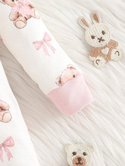 Pijama Macacão Estampado com Zíper · Ursinhos e laços 