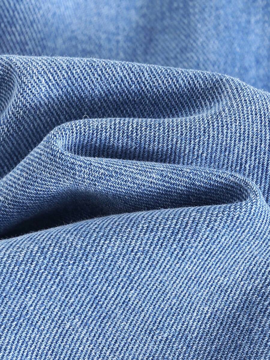 Jardineira Jeans Ursinho para Bebê · Jeans liso 