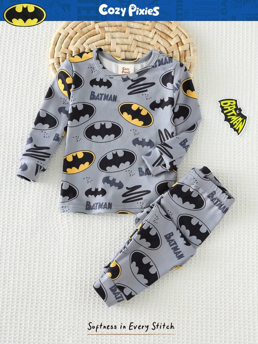 Pijama de Bebê 2 Peças · Batman cinza 
