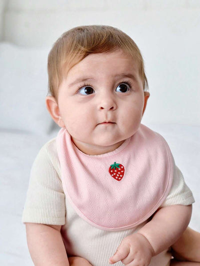 Kit com 4 Babadores de Tecido para Bebê · Morango e arco-íris 