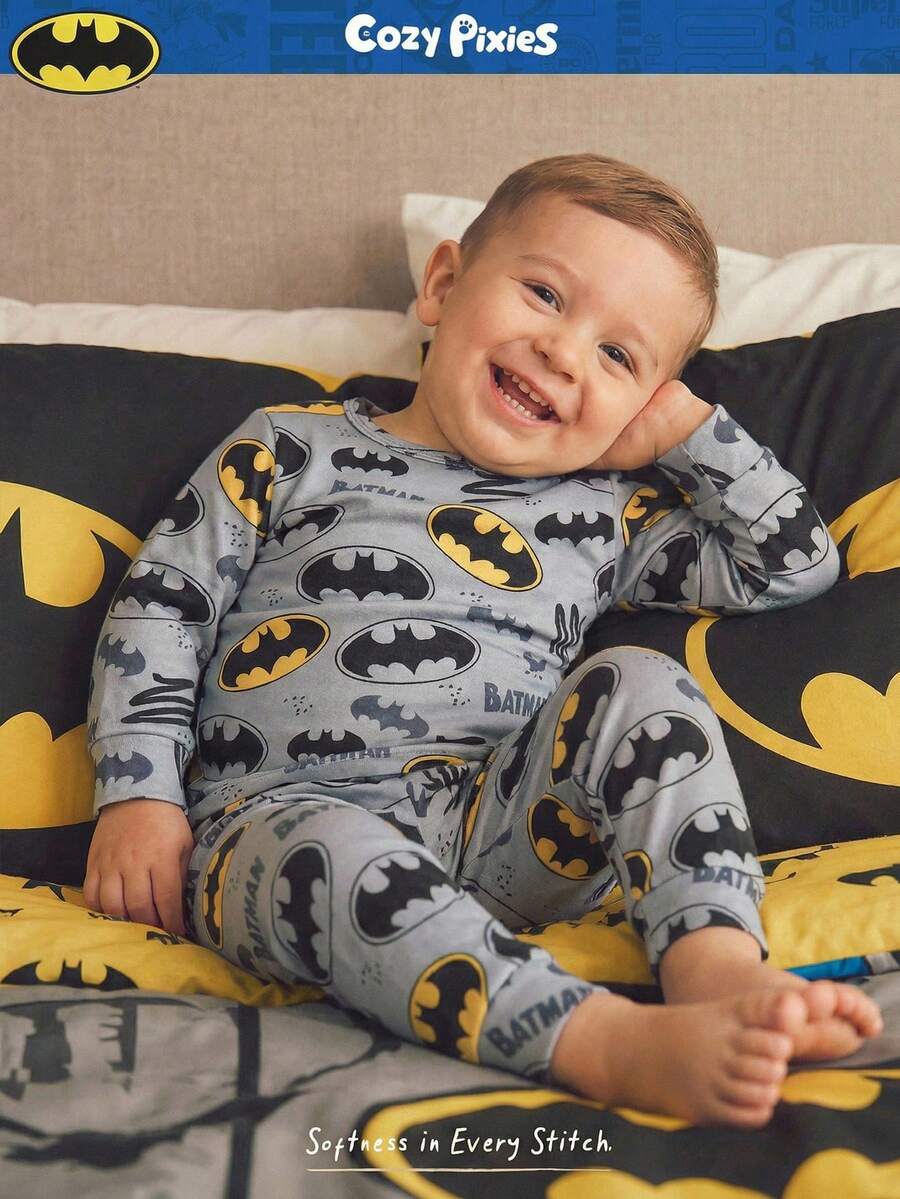 Pijama de Bebê 2 Peças · Batman cinza 