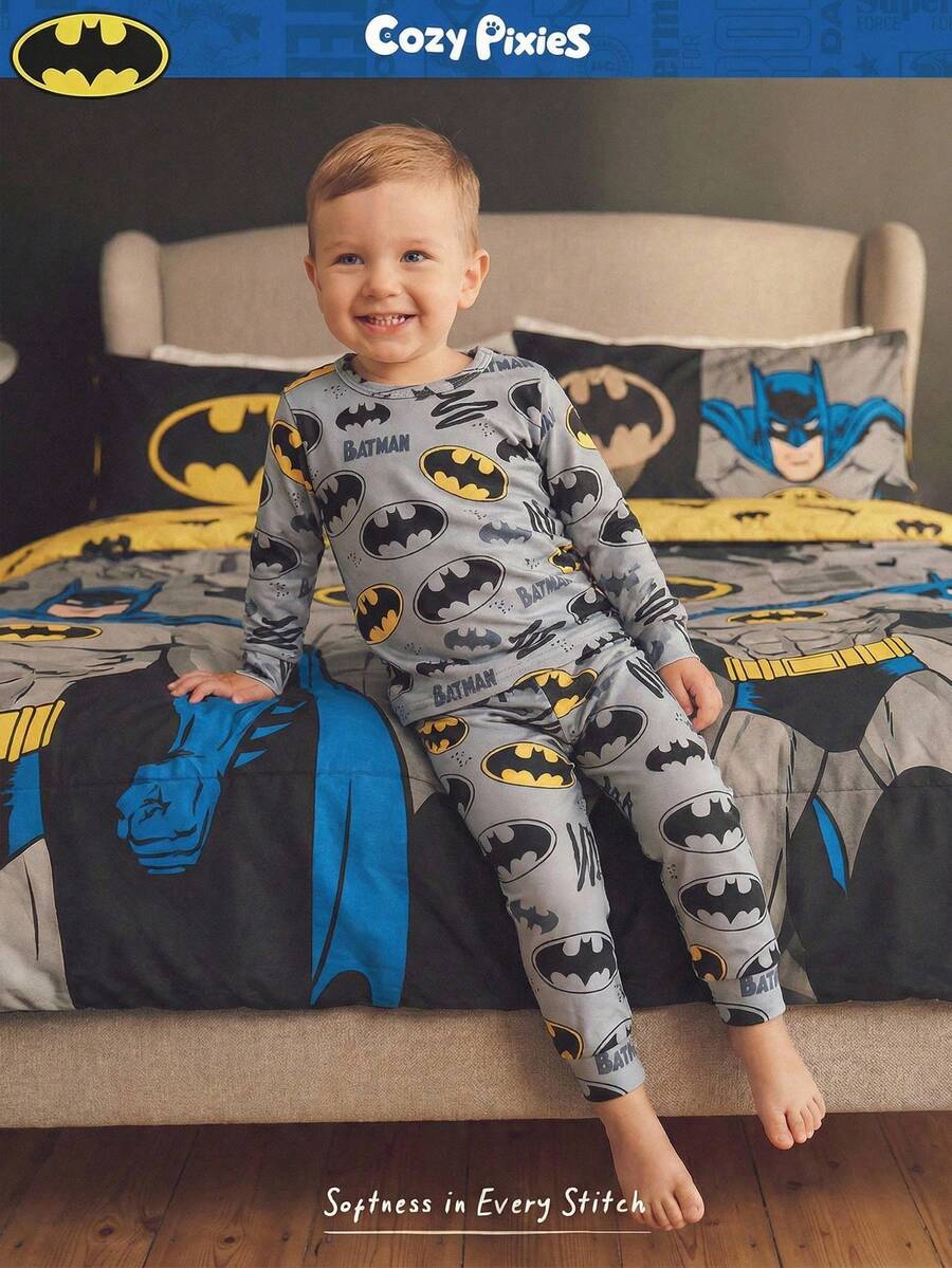 Pijama de Bebê 2 Peças · Batman cinza 