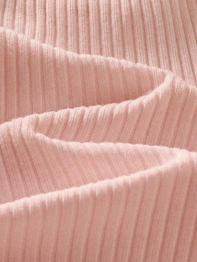 Camiseta Canelada com Babados para Bebê · Rosa chiclete 