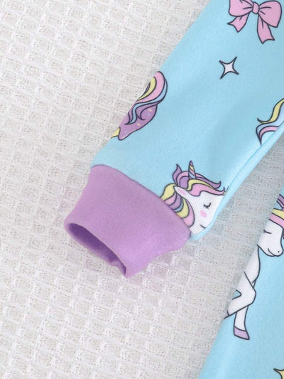Pijama Macacão Estampado com Zíper · Unicórnios 
