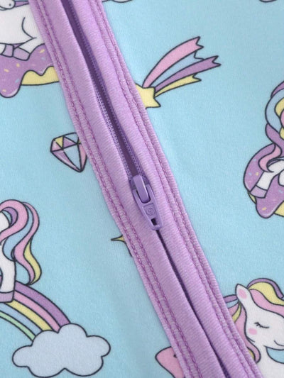 Pijama Macacão Estampado com Zíper · Unicórnios 