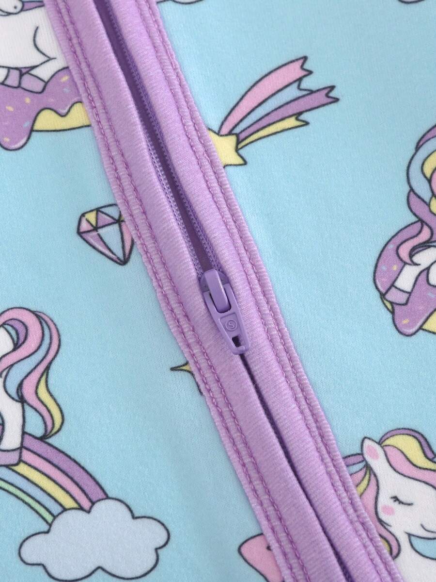 Pijama Macacão Estampado com Zíper · Unicórnios 