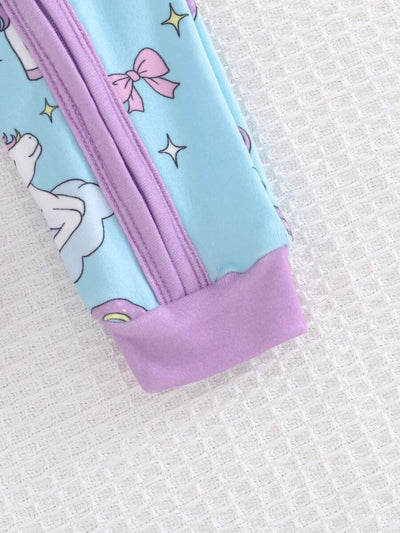 Pijama Macacão Estampado com Zíper · Unicórnios 