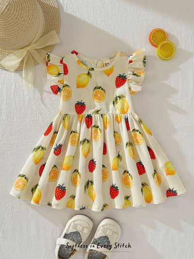 Vestido Estampado com Gola Redonda para Bebê · Multicolorido 