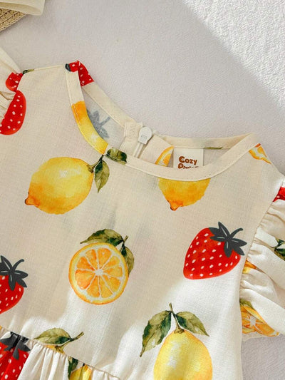 Vestido Estampado com Gola Redonda para Bebê · Multicolorido 