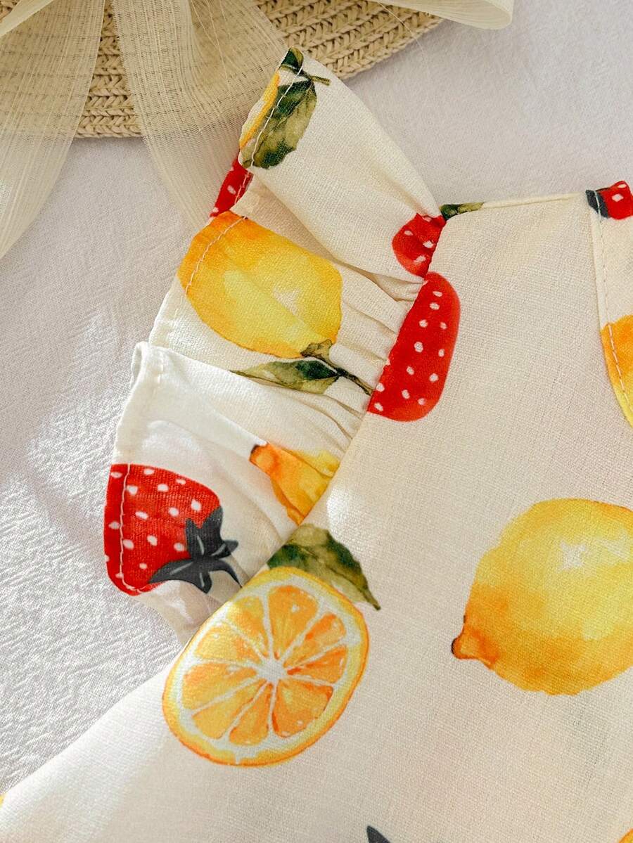 Vestido Estampado com Gola Redonda para Bebê · Multicolorido 