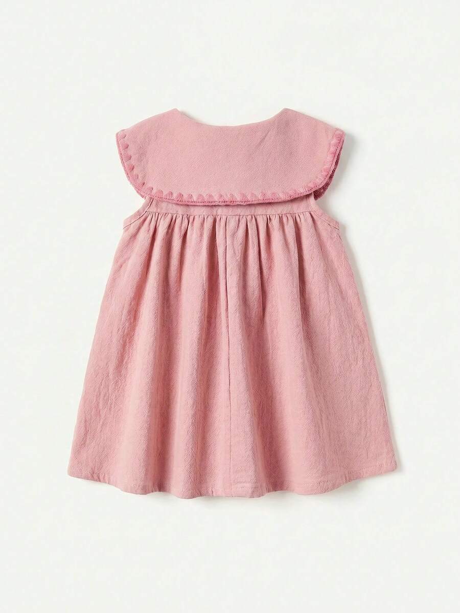 Vestido para bebê com gola bordada · Floral rosa #modelo_floral-rosa