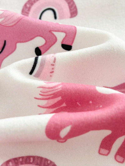 Kit de Pijama para Bebê com 6 Peças · Unicórnios e arco-íris 