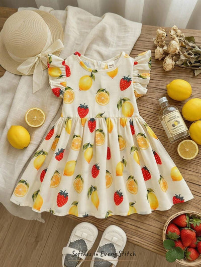 Vestido Estampado com Gola Redonda para Bebê · Multicolorido 