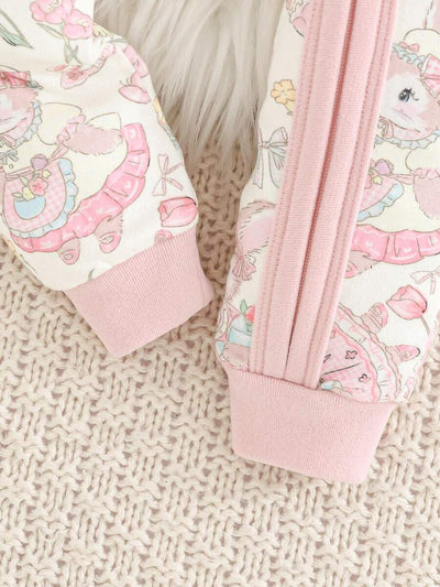 Pijama Macacão Estampado com Zíper · Coelhinhos 