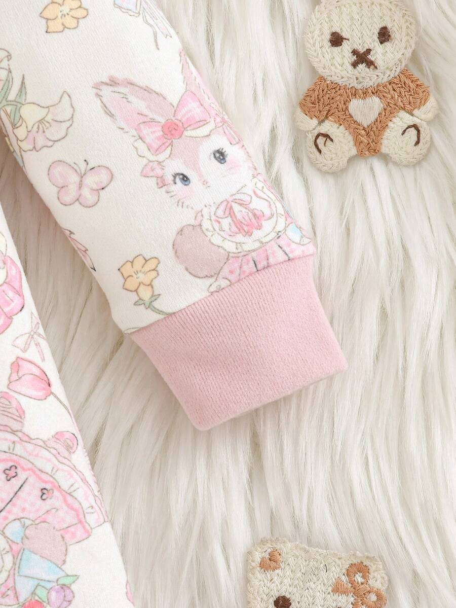 Pijama Macacão Estampado com Zíper · Coelhinhos 