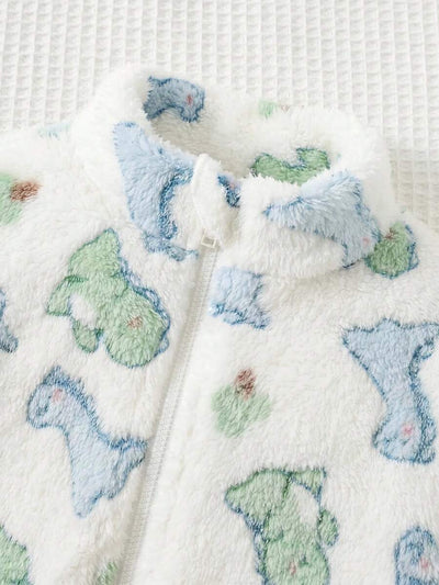 Jaqueta para bebê com capuz e dinossauros