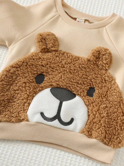 Kit com 2 Moletons para Bebê Bichinhos · Leão amarelo e urso bege 
