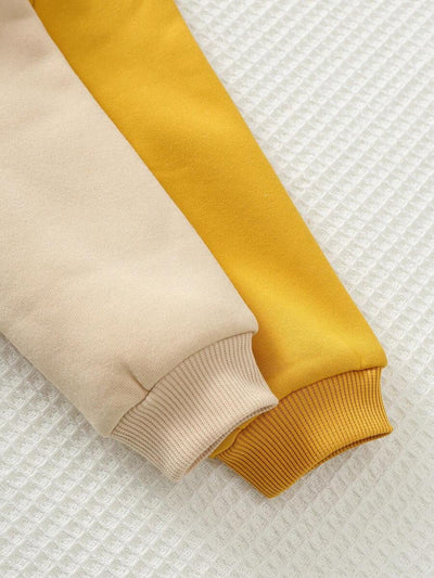 Kit com 2 Moletons para Bebê Bichinhos · Leão amarelo e urso bege 