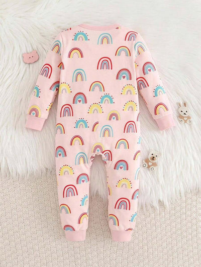 Pijama Macacão Estampado com Zíper · Arco-íris 