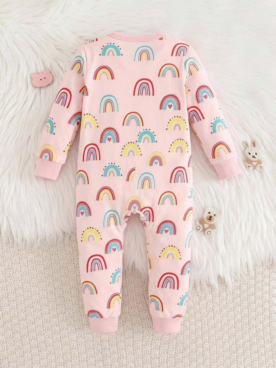 Pijama Macacão Estampado com Zíper · Arco-íris 