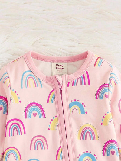 Pijama Macacão Estampado com Zíper · Arco-íris 